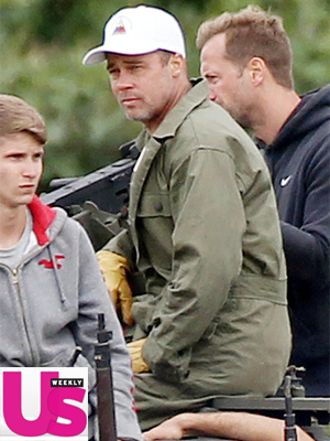 Brad Pitt aparece com novo visual em <i>set</i> de filmagem