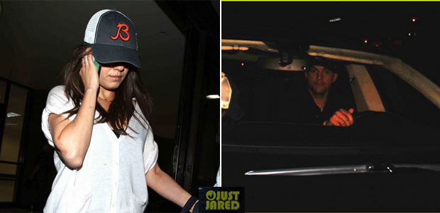 Mila Kunis vai ao encontro de Ashton Kutcher em aeroporto