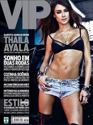 Thaila Ayala usa sutiã com transparências e mostra barriga sarada