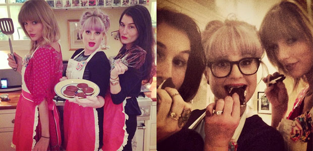 Kelly Osbourne e Taylor Swift mostram talento na cozinha