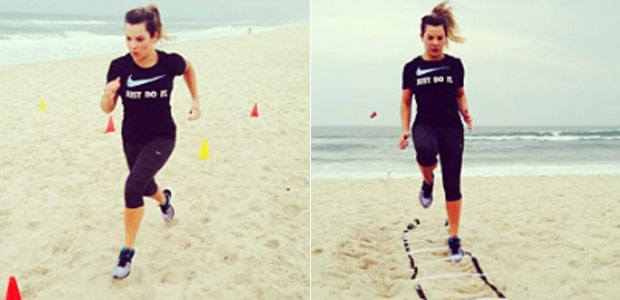 Fernanda Souza faz treino na praia há quatro anos