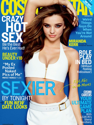 Miranda Kerr estampa capa de revista e exibe barriga sequinha