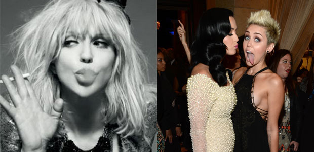 Courtney Love fala mal do estilo de Miley Cyrus e critica Katy Perry