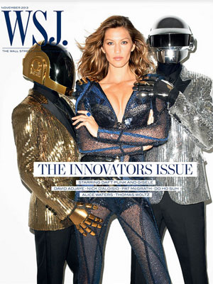 Gisele Bündchen posa com <i>Daft Punk</i> em revista americana