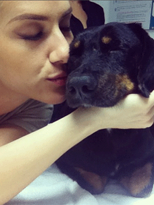 Giovanna Ewbank mostra cãozinho que resgatou