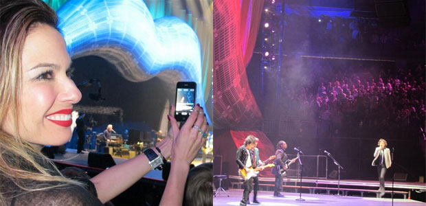 Luciana Gimenez tieta Mick Jagger em <i>show</i>