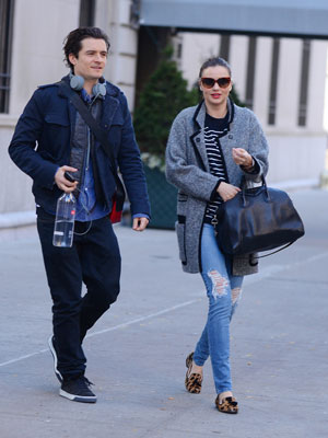 Miranda Kerr e Orlando Bloom são flagrados juntos em Nova York