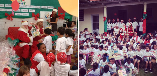Ana Hickmann tem dia de mamãe Noel e doa presentes, veja aqui!