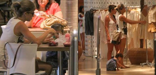 Grazi Massafera toma sorvete e passeia com a filha no <i>shopping</i>