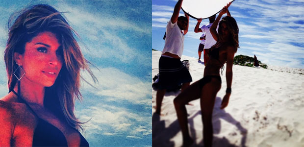 Grazi Massafera mostra ensaio fotográfico em praia deserta