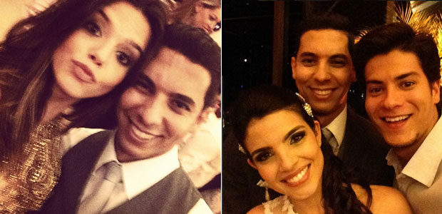 Giovanna Lancellotti encontra o ex-namorado em festa de casamento