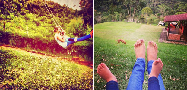 Grazi Massafera brinca no balanço com a filha