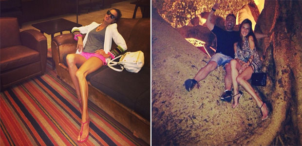 Alessandra Ambrósio chama a atenção com pernas muito finas em foto