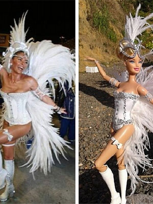 Adriane Galisteu mostra boneca em sua homenagem e mostra comparativo