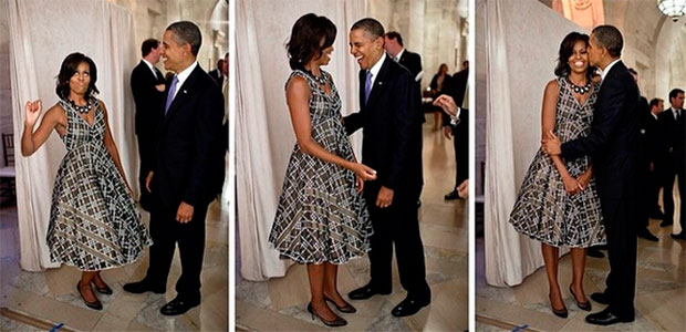 <i>Eu sempre serei sua namorada!</i>, escreve Michelle Obama para o presidente Barack