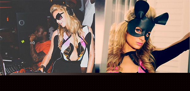 Disfarçada de coelhinha <i>sexy</i>, Paris Hilton comemora aniversário em Miami