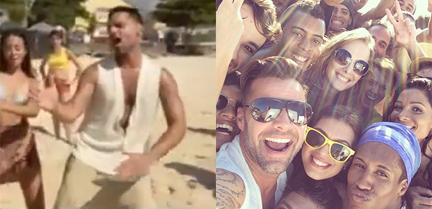 Ricky Martin dança o <i>Lepo Lepo</i> e tira <i>selfie</i> com brasileiros