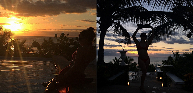 Mariah Carey posa de biquíni ao nascer do sol e reflete: <i>Música é minha vida</i>