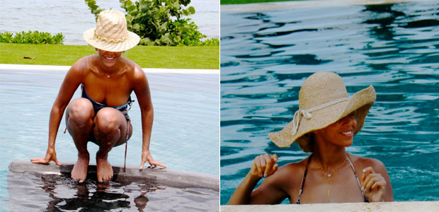 No fim de sua <i>tour</i> pela Europa, Beyoncé posa na piscina