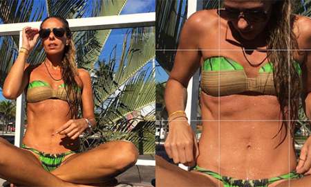 Adriane Galisteu aparece de biquíni e nega uso de <i>photoshop</i> em fotos