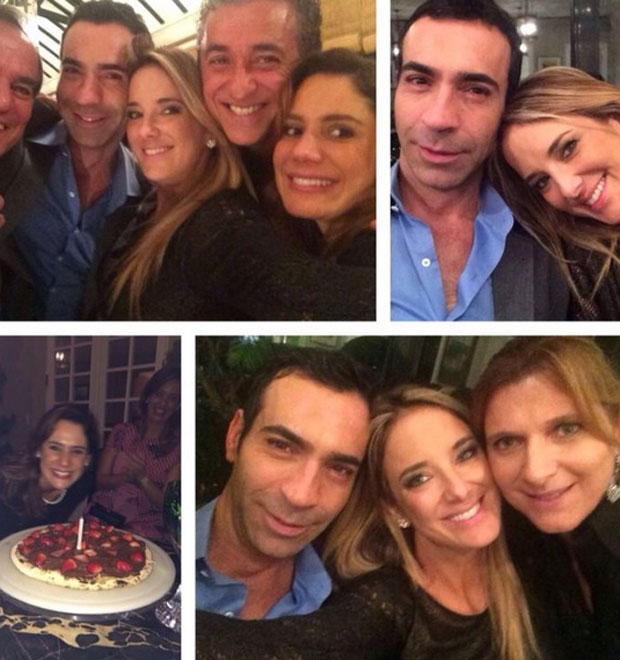 Ticiane Pinheiro comemora aniversário de amiga com César Tralli