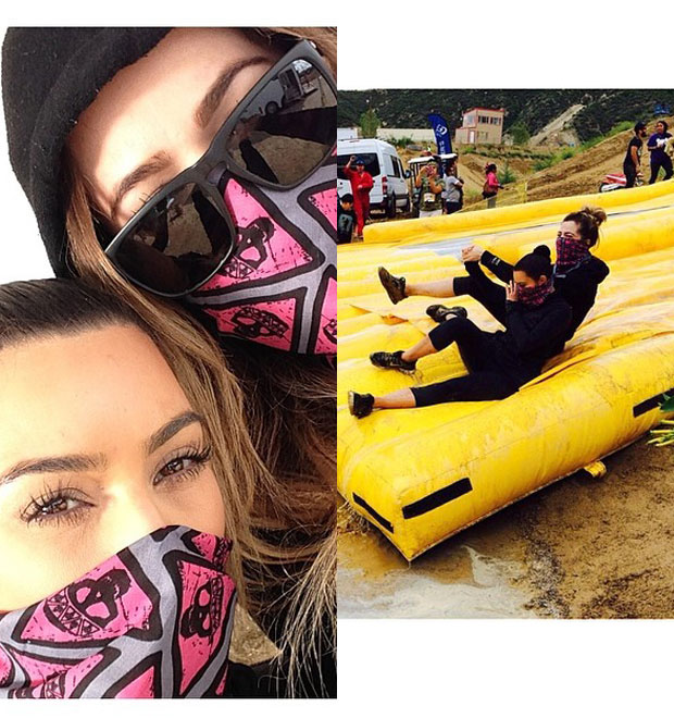 Kim e Khloe Kardashian usam bandanas para cobrir o rosto, entenda!