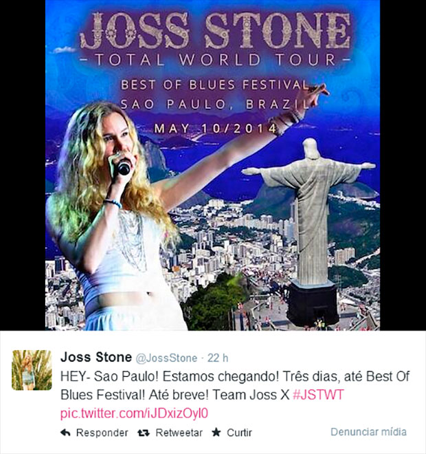 Joss Stone confunde São Paulo com Rio de Janeiro em rede social. Entenda!
