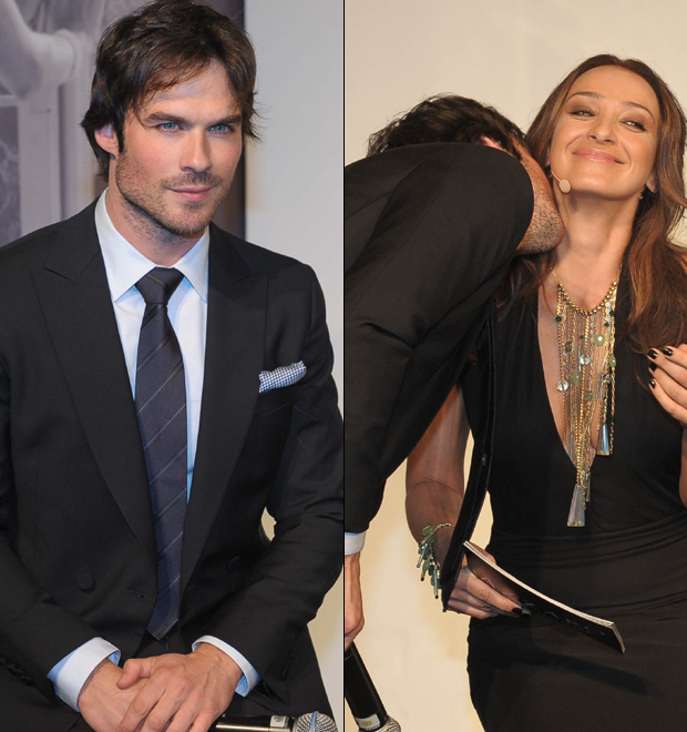 Ian Somerhalder dá em cima de Sabrina Parlatore e brinca: - <i>Me senti o George Clooney</i>