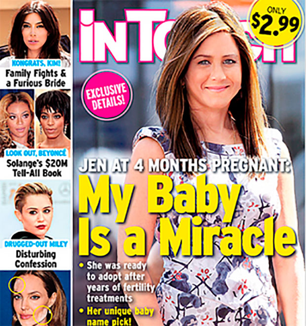 Jennifer Aniston está grávida de quatro meses, diz revista