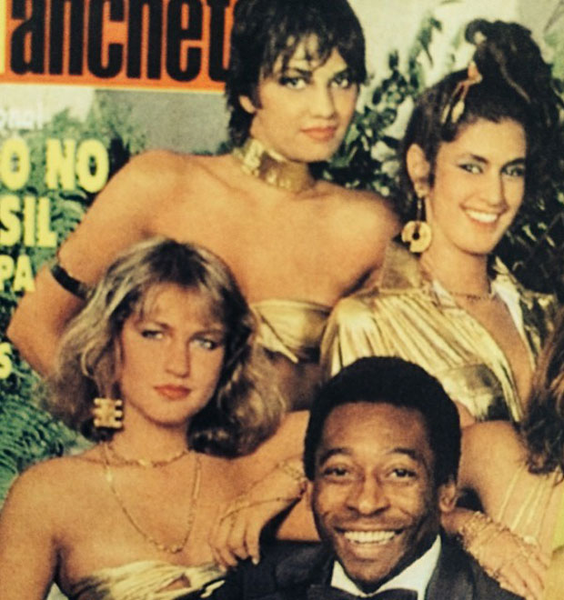 Luiza Brunet posta foto antiga com Pelé e Xuxa
