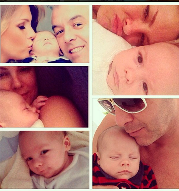 Ana Hickmann posta foto ao lado de marido e filho: <i>Família Urso</i>