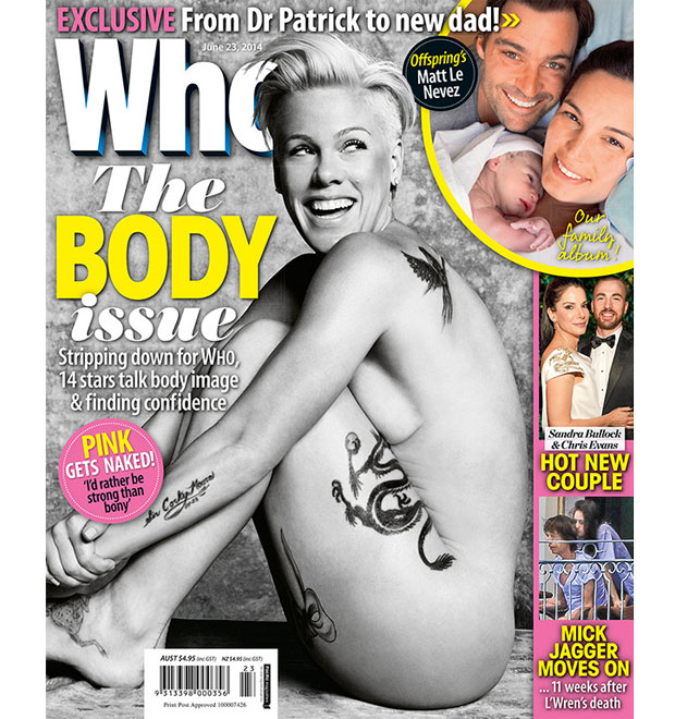 P!nk aparece em nua em capa de revista e diz que está em sua melhor forma