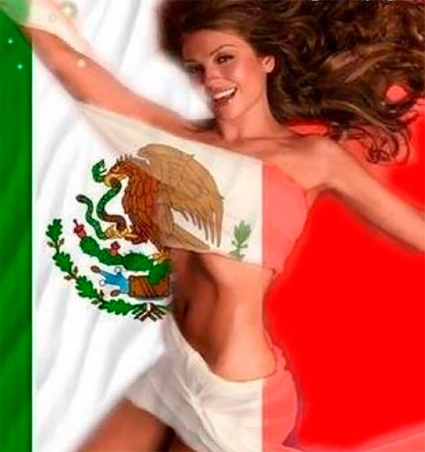 Thalía posta foto semi nua, coberta só com bandeira mexicana.