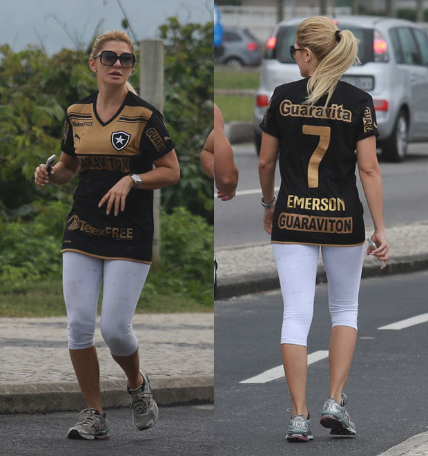 Antonia Fontenelle corre com camiseta que seria de ex