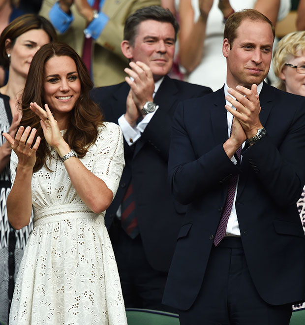 Príncipe William e Kate Middleton assistem a jogo de tênis juntos