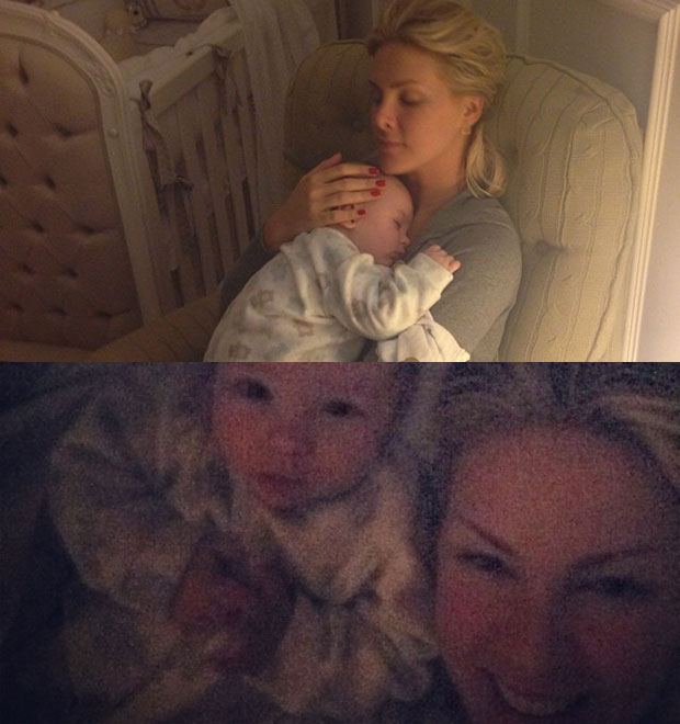Ana Hickmann posta fotos na cama ao lado do filho e marido