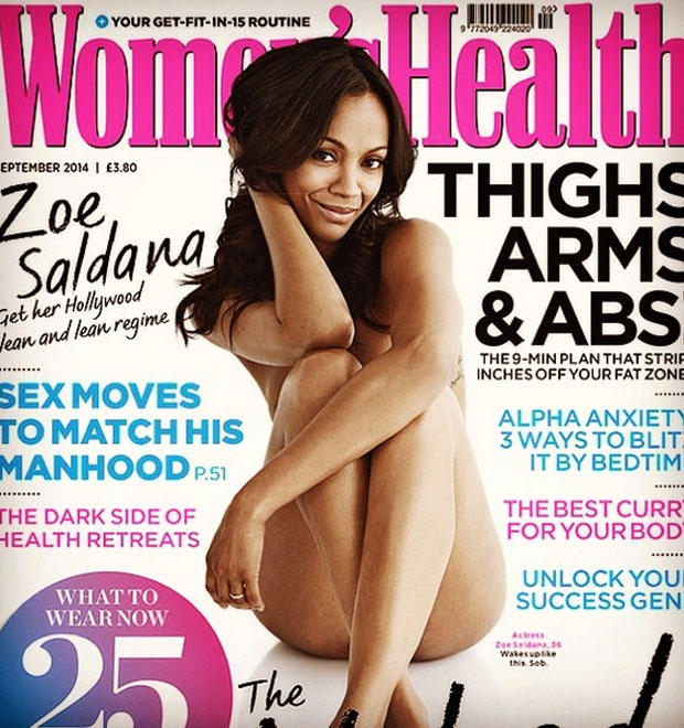 Antes de anunciar gravidez, Zoe Saldana posou nua para capa de revista