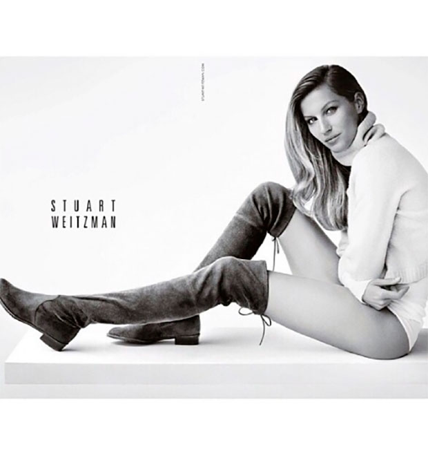 Gisele Bündchen posa sensual para campanha usando botas <i>over the knee</i>
