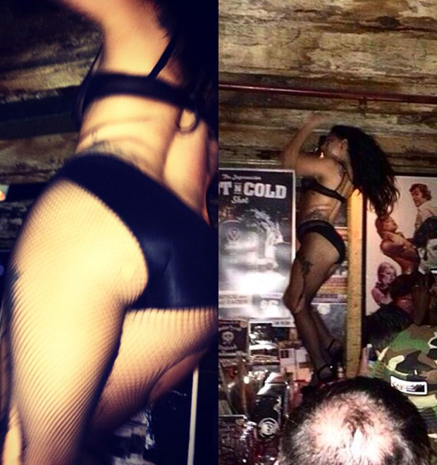 Lady Gaga posta fotos dançando em cima de balcão