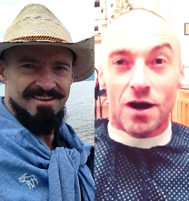 Hugh Jackman dá adeus à barba e ao bigode, compare!