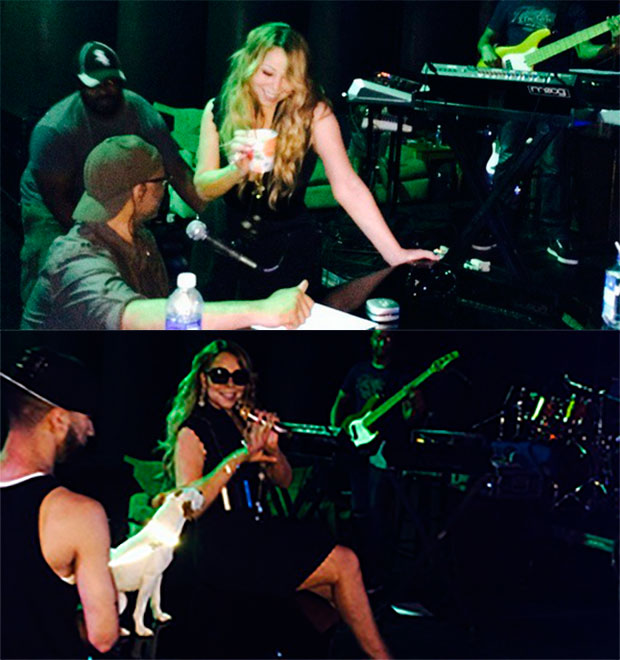 Sorridente, Mariah Carey participa de ensaios para nova turnê