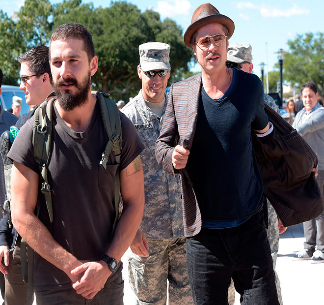 Brad Pitt visita quartel na Georgia para promover novo filme, veja!