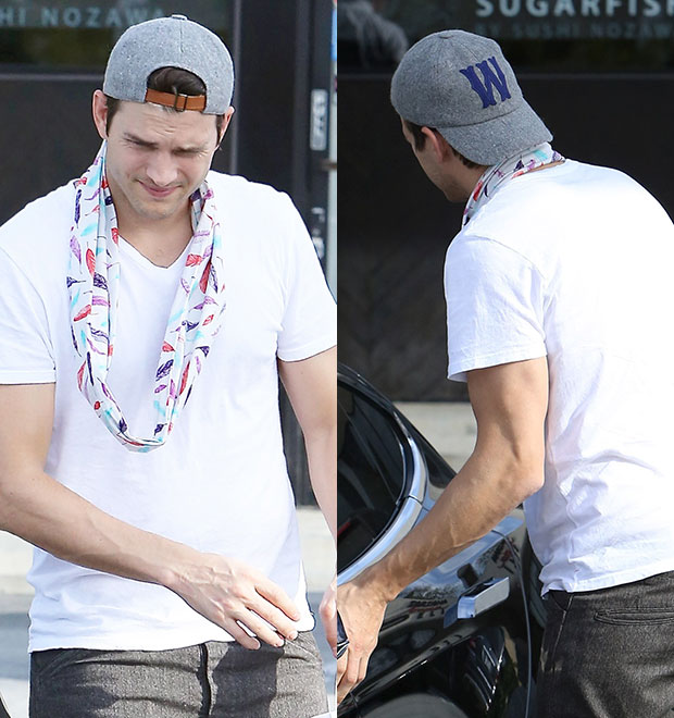 Ashton Kutcher usa boné em homenagem à filha