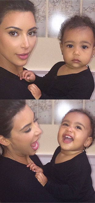 Kim Kardashian compartilha foto se divertindo com a filha, North