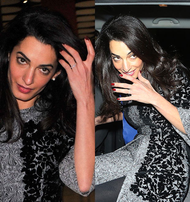 Esposa de George Clooney, Amal Alamuddin, deixa aliança de casamento à mostra