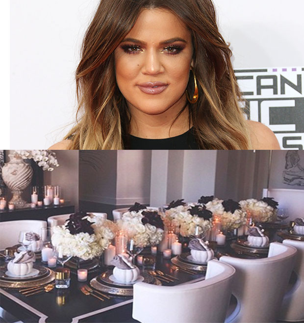 Khloé Kardashian oferece seu primeiro jantar de <i>Ação de Graças</i> em sua casa