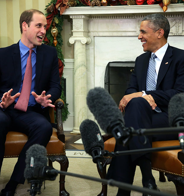 Príncipe William diz para Barack Obama que nascimento de George foi <i>um caos</i>