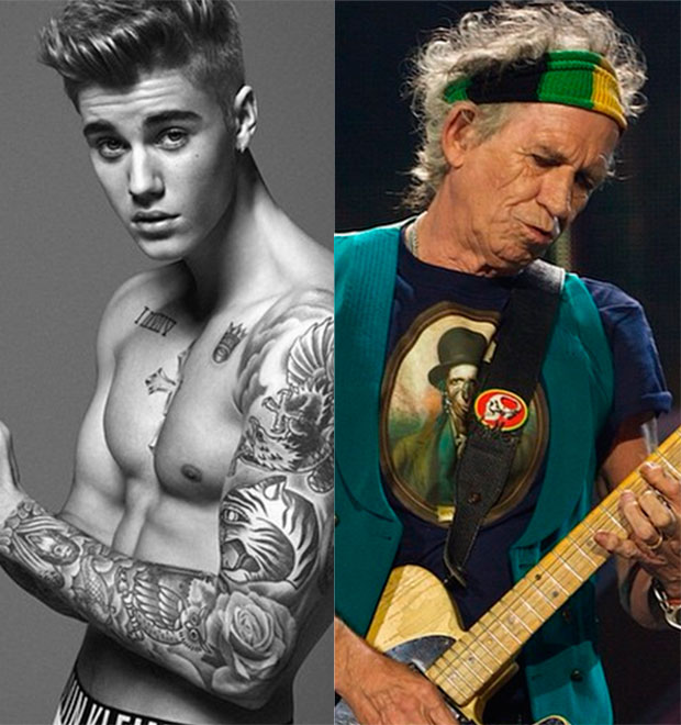 Keith Richards <i>não ficou impressionado</i> com Justin Bieber