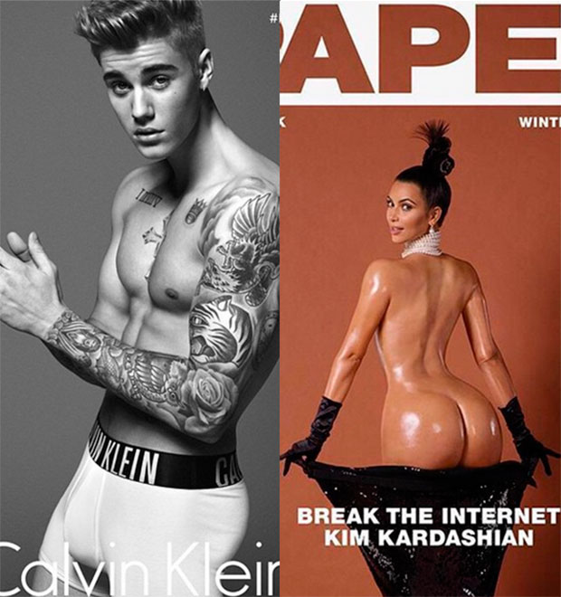Campanha de Justin Bieber de cueca supera ensaio nu de Kim Kardashian. Saiba mais!