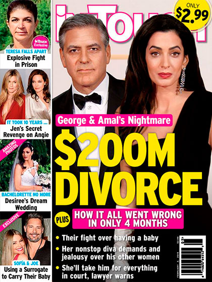 George Clooney e Amal Alamuddin podem ter colocado um fim no casamento, diz revista